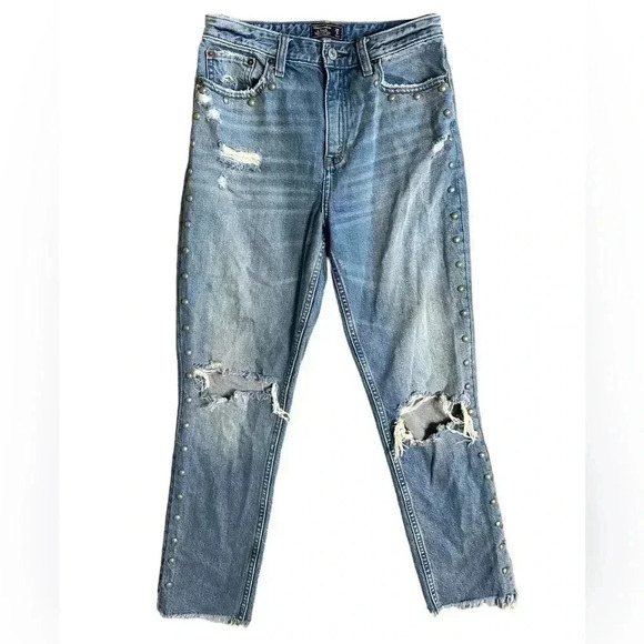 Abercrombie & Fitch Women Annie High Rise GF Jeans Light Washed size 0 - Picture 1 of 5